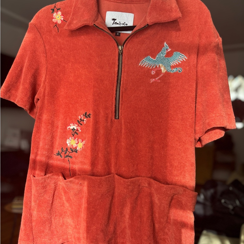 Tombolo Coral Crane Terry cloth shirt #crane #tombolo #towelshirt